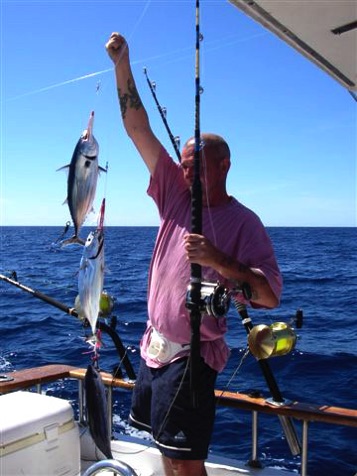 Robert and a string of skipjack tuna